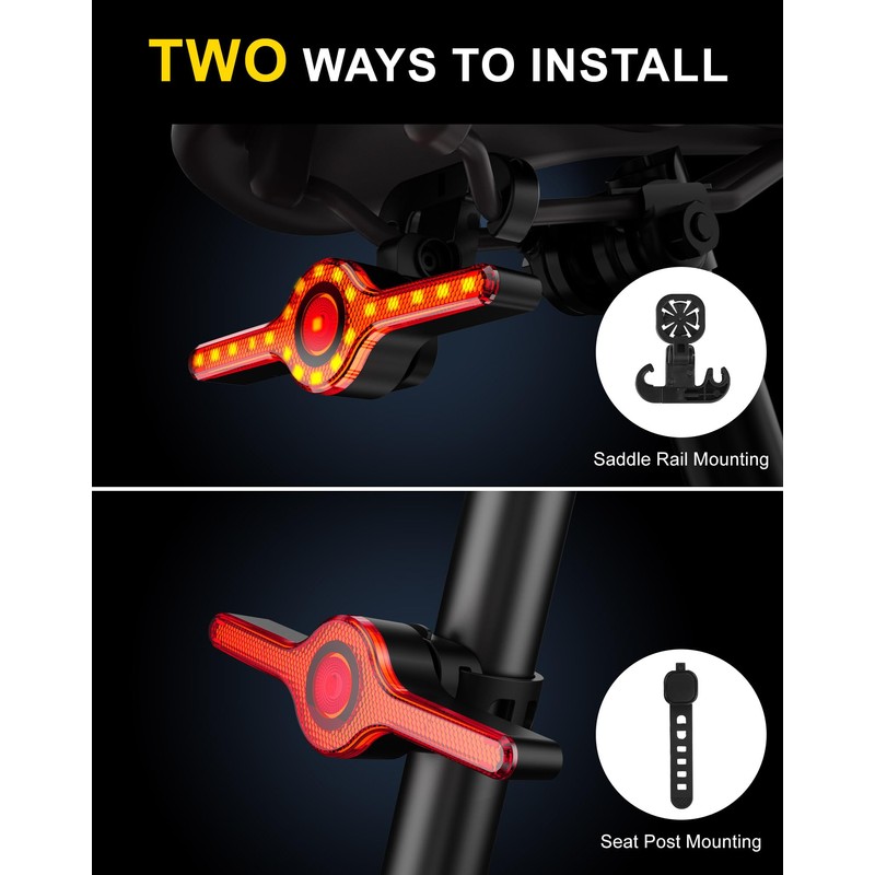 Siuyiu 21 LED Smart Bike Tail Light, 300 Lumens Bike