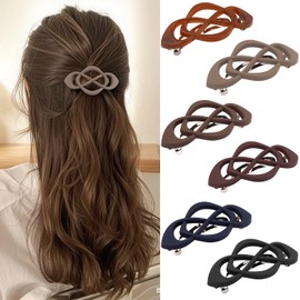 Atoden Flat Hair Clips Barrettes for Thick Thin Fine Hair 6Pcs French Barrette Large Hair Slides Non Slip Strong Hold Clamps Vintage 90s Accessories for Women Girls Gifts