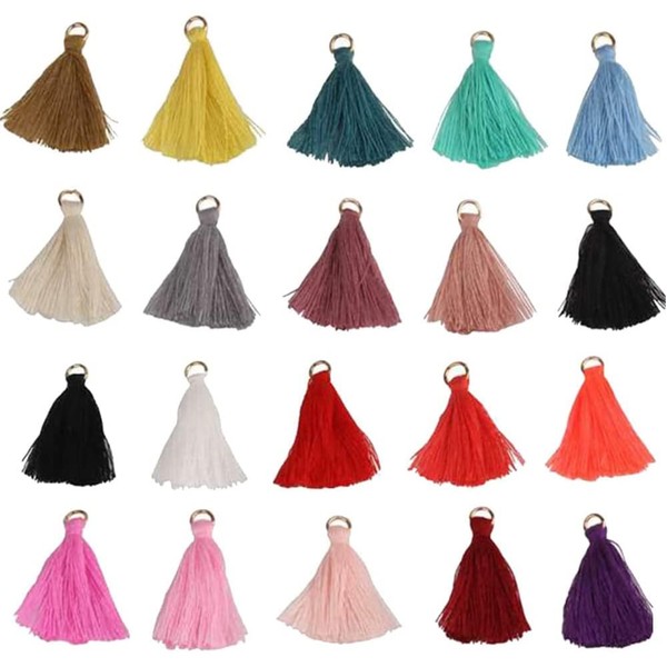 200 Pieces Mini Tassels, BetterJonny Small Soft Tassels 20 Colors