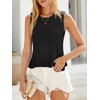 Saodimallsu Womens Crochet Crop Tank Tops Sleeveless Crew Neck Ruffle