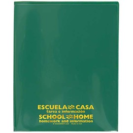 StoreSMART - School/Home Folders - Green - 50-Pack - Archival Durable Plastic - English/Spanish - Homework and Information - Made in U.S.A - SH900SVSP-G50