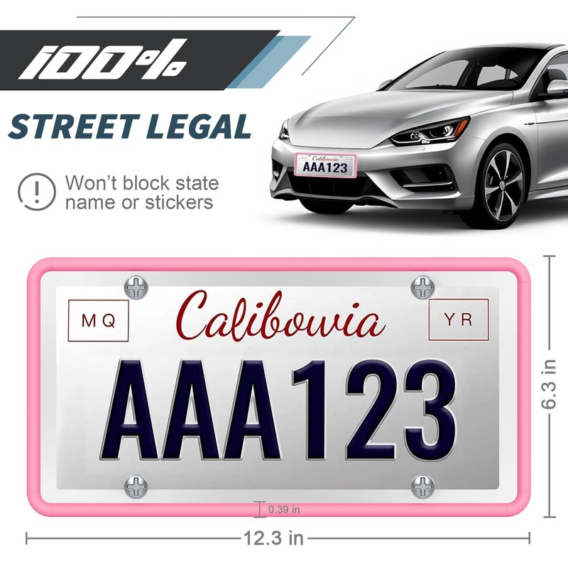 QiqaMole Silicone License Plate Frames, License Plate Holder for US