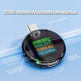 48V High Voltage Measurement PD Tester with G-Sensor Rotary Screen Touching Button Control Battery Inside Capacity Calculation MAX Electrical Parameters Recording Bidirectional Measurement Offline Storage Current Voltage Parameter Curve Display Function