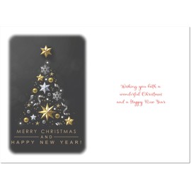 doodlecards To Both of You Christmas Card Black Abstract Christmas Tree Medium Size Christmas Card for To Both of You with Plain Envelope