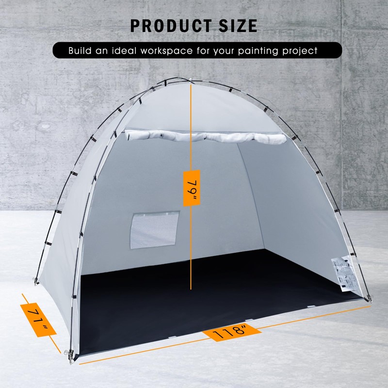 Portable Paint Booth Tent, Siebwin Extra Large 10x6x6.5ft Spray Paint