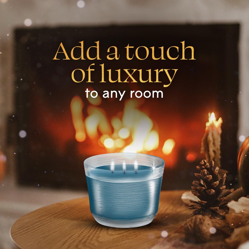 Glade 3-Wick Scented Candle Jar, Embers & Sandalwood, Air Freshener