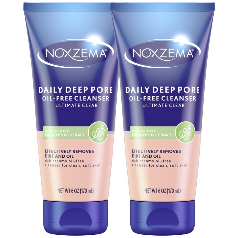 Noxzema Daily Face Wash, Oil-Free Deep Pore Cleanser 2-Pack –