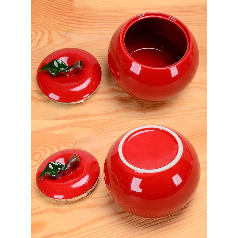Mozacona Ceramic Apple Shape Container Sugar Bowl Candy Dish Food