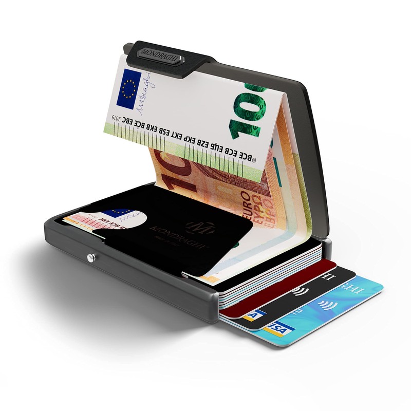 Mondraghi® Mini Wallet. Ultralight Wallet with Grain Leather. Small Wallet