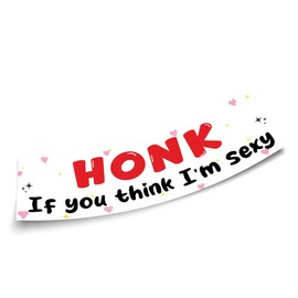 Honk If You Think I'm Yellow Sticker, Funny Bumper Sticker for Car Truck, Waterproof UV-Resistant Sticker Size 3x11inches