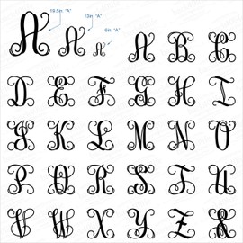 Back40Life - Precision Cut Vine Wood Monogram Letter - 13-inch Unfinished LC-01 Parent (U)