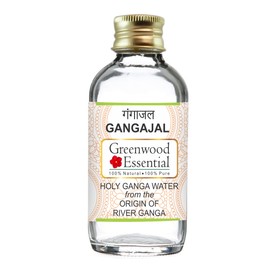 Gangajal Holy Ganga Water from the Beginning of River Ganga at Devprayag in Clear Glass Bottle 100ml