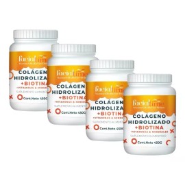 Facial Time Kit 4 Colágeno Con Biotina + Ácido Hialurónico 450gr