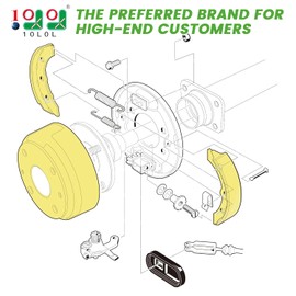 10L0L Golf Cart Brake Hub Drums & Brake Pads/Brake Shoes & Brake Spring Kit fit 1981-1994 Club Car DS Villager 6-8 Seater, Replace OEM# 1011137,101146302, 101816301