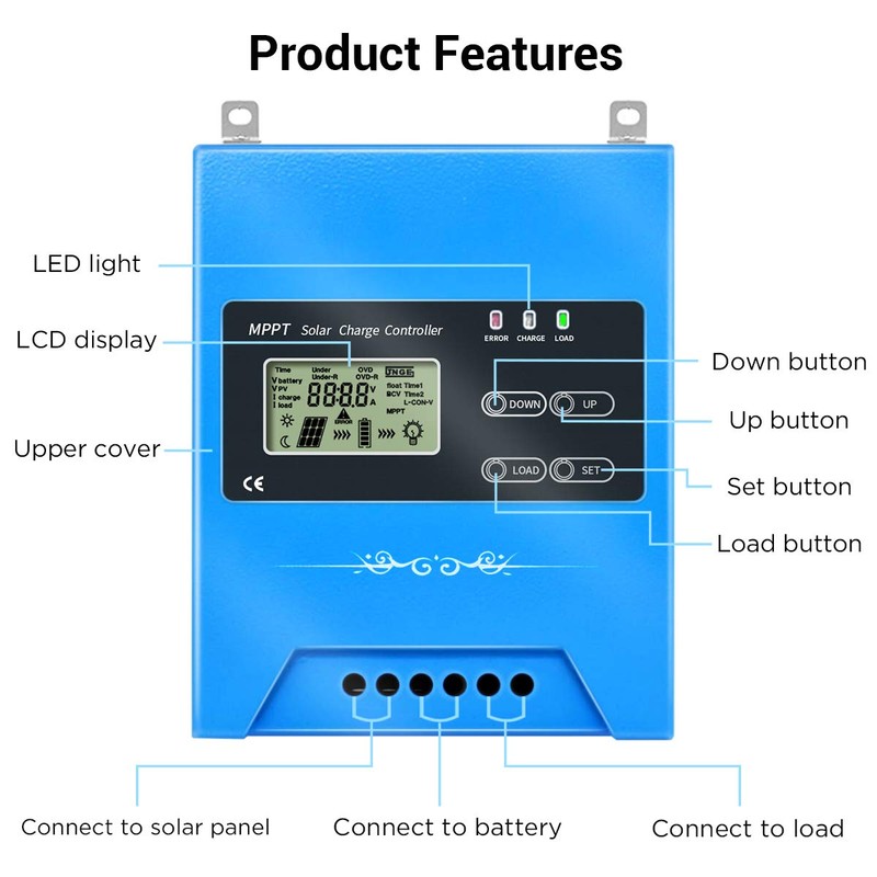 iSunergy 10A MPPT Solar Charge Controller 12V/24V Auto Working Buck