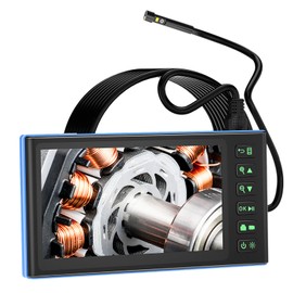 Dual Camera Endoscope with 7-inch IPS Color Screen Borescope with 7 LED Lights 1080P Photos Videos Snake Camera IP67 Waterproof 2 Million Pixels Inspection Camera with TF Card Slot