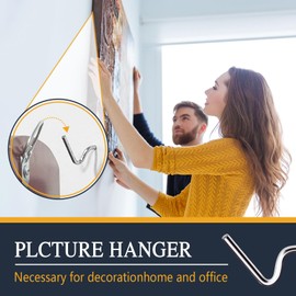 MIHUYAN Picture Hanger Super Hook 20PCS, Heavy-Duty Steel Picture Hanger Hercules Hooks, Supports Up to 100 Pounds, No Tools Required, Leaves Small Hole, Suitable for Drywall, Wood Wall, Plaster Wall