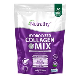 Nutrathy Colágeno 6 en 1 450g Sabor Berries. Péptidos de Colágeno Reforzado con Vitamina C, Ácido Hialurónico, Biotina, Magnesio y Zinc. Grass Fed, Endulzado con Monkfruit, Bottle Free.