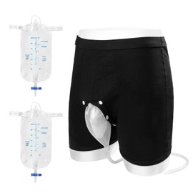 Wearable Urine Bag Male Urinal Bag Incontinence Pants for Men, Reusable Portable Male Collection Bags Urinal System with Collection Bag Portable Leak Proof Leg Pee for Elder (XL)