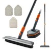 CLEANHOME Floor Scrub Brush Tile Tub Scrubber Brush with 4