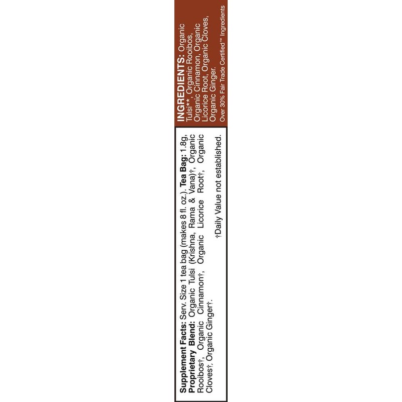 Davidson's Organics, Tulsi Rooibos Chai, 8-count Tea Bags, Pack of
