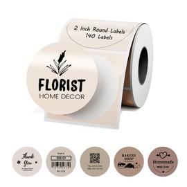 Phomemo M110 Labels- 2 Inch Color Round Label with 140 Pcs for for M110/M100/M220/M250 Label Printer Compatible for Shipping Printer 241BT/246SBT, Used for Logo/Home/School/Office