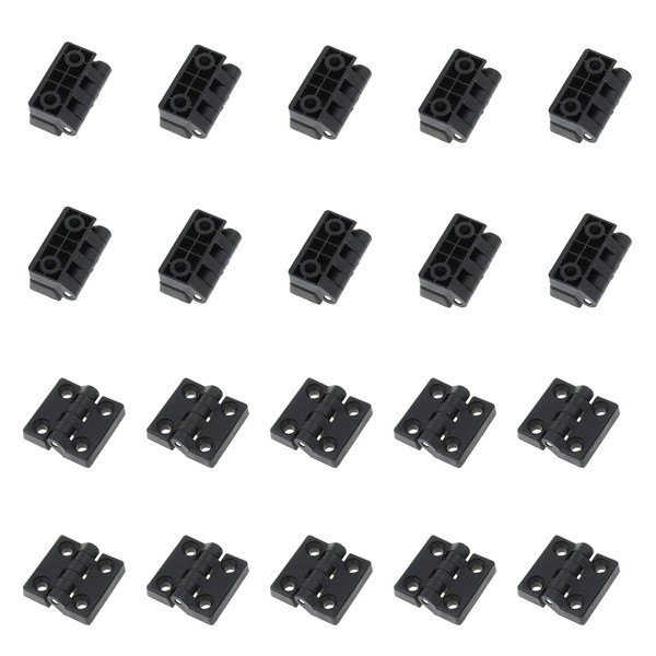 Tsnamay 40mmx40mm Black Plastic Cabinet Door Reinforced Ball Bearing Hinge