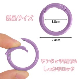 Acidea Keychains, Metal Fittings, 45 Pieces, 15 Colors, Round Rings, DIY, Craft Supplies, Cute, Key Holder, Accessories, Parts, Durable, Easy Installation, Repair, Replacement Parts, Metal Fittings