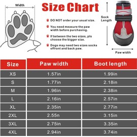 Dog Shoes, Otunrues Dog Shoes for Small Medium Large Dogs, Anti-Slip Dog Boot with Reflective, Waterproof Dog Booties & Paw Protectors for Winter Snowy Hot Pavement Day (Red, L)