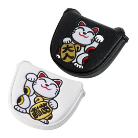 WINWIN STYLE Win-win Style HAPPY CATS Putter Cover Pin Type/Mallet Type [Maneki Neko] (BK (404), Mallet Type (PCM))