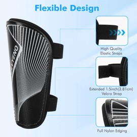 Children's Football LanJevyEno Shin Pads for Football Lightweight Secure Fit Breathable Shin Pads for 2-18 Years Premium Football Accessories for Boys and Girls