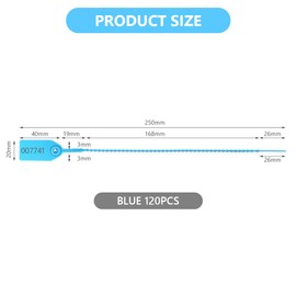 Flintronic 120PCS Anti-Tamper Security Tags, Plastic Security Seals with Numbered, Self Locking Security TAG Ties Tamper Seals, for Secure Fire Extinguishers, Luggage, Clothes, Shelf Tags (Blue)