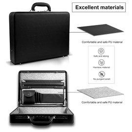 Sandbilder-Business Briefcase For Men, Attache Case for Professionals, Laptop Hard Briefcase with Lock (Black)