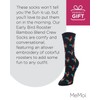 MeMoi Early Bird Rooster Rayon Blend Crew Novelty Socks Black