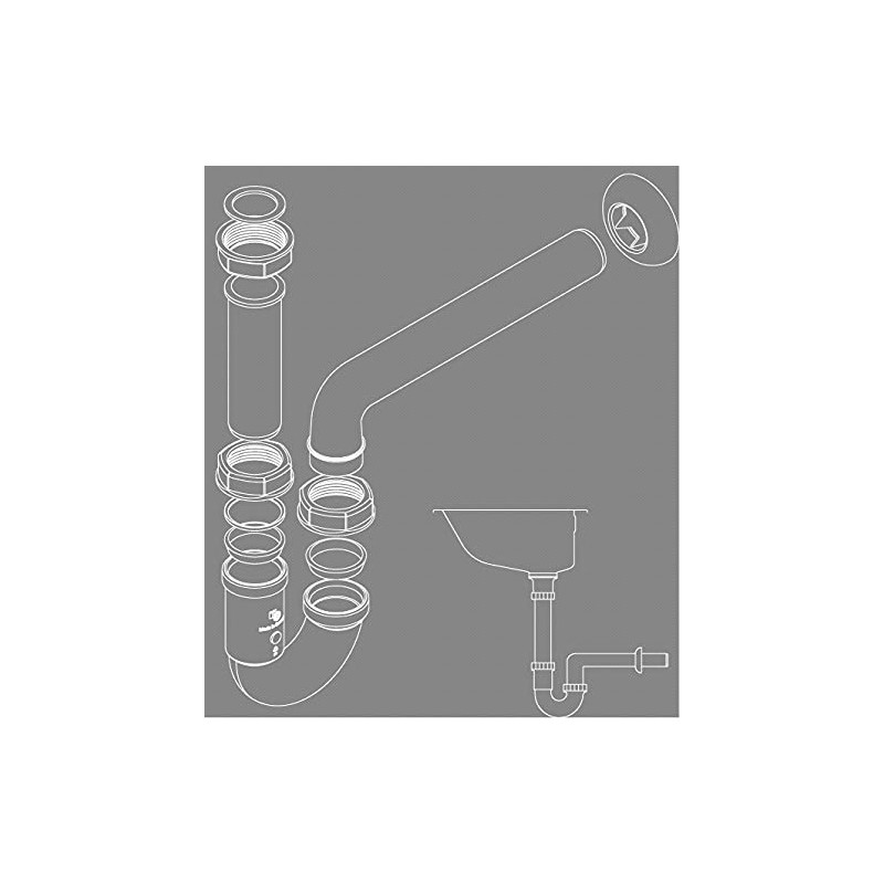 Sanitop-Wingenroth Pipe odour trap for washbasin, siphon washbasin, odour trap