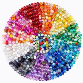 LAIDANLA Rainbow Large Hole Beads，200pcs 15mm European Large Hole Beads Bulk for Bracelet Pens Jewelry Making Spacer Charms Craft Beads Decoration