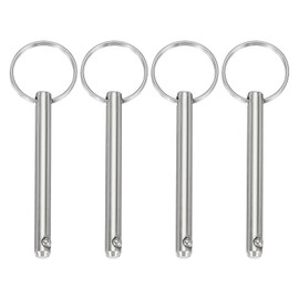 sourcing map Quick Release Pins, Dia 1/4"(6mm) Usable Length 1.85"(47mm) Total Length 3.19"(81mm) Bimini Top Pins Marine Hardware Carbon Steel for Boat Accessories, Pack of 4