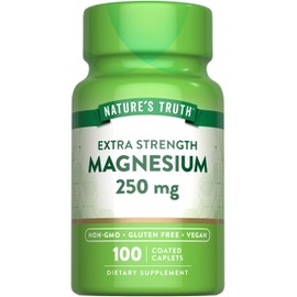 Natures Truth Magnesio 250 mg 100 Tabletas Veganas Suplemento Alimenticio Sin OMG Sin Gluten                                                          