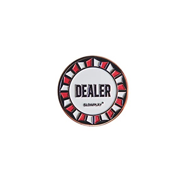 SLOWPLAY Casino Grade Pro Dealer Button for Texas Holdem Poker, 2 Inch Poker Dealer Buttons, Luxury Poker Accessories, Zinc Alloy Material