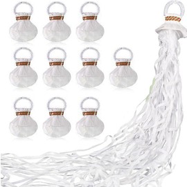 VANTOBEST 10 Pieces White Paper Hand Held Throw Streamers for Birthday, Wedding, Special Occasions (White, 18 Feet, Modern Style)