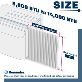 Pearwow Window Air Conditioner Side Panels Kit,17" H x 19-1/4" W Extra Wide Window AC Side Panel,Air Conditioner Side Panels for 5,000-14,000 Btu Window AC Units,2 Pack