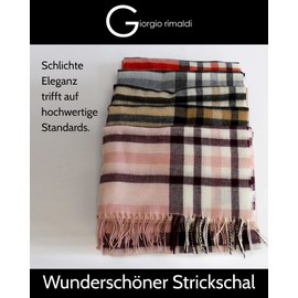 Giorgio Rimaldi Scarf for Men and Women - Warming and Skin-friendly - Softer than Cashmere - Ideal Winter Accessory - Made in Germany - 58 x 180 cm, gray