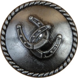 Set of 24 Horseshoes with Rope Drawer or Cabinet Pull (Old Silver)