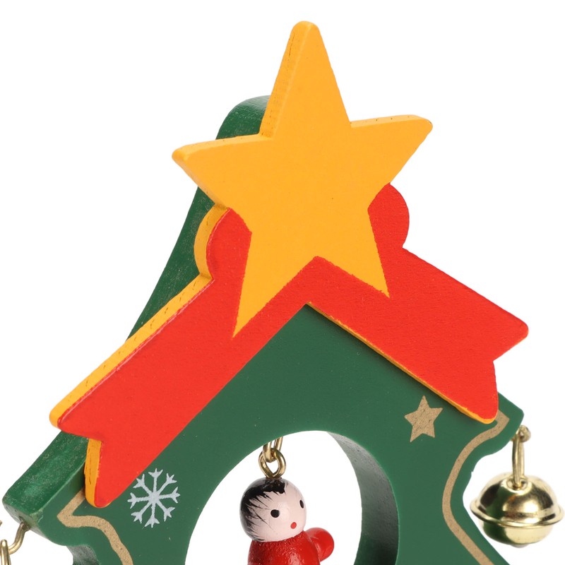 Wooden Christmas Tree Desktop Ornament Shatterproof Safe Eco Friendly Wooden