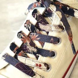 CocoLuck Shoelaces Crepe with Japanese Patterns, 46.1 inches (117 cm), 5-6 Holes, Fashionable, Casual, Colorful, Flat Lace, Suitable for Sneakers, Awarded by the Japan Tourism Agency, Souvenir Grand
