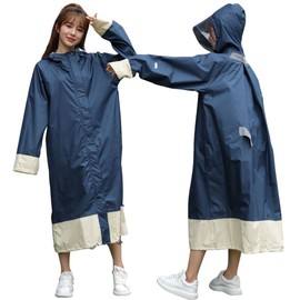 L. Raincoat, Women's, Raincoat That Does Not Compromise on Cuteness and Functionality, Rain Poncho, Long, Bicycle, Stylish, Backpack, Storage Bag Included, Pocket Included, navy