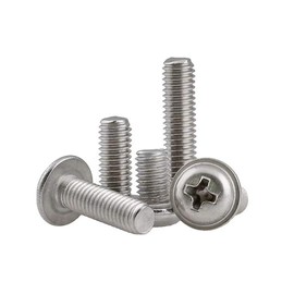 BOZONLI Flanged Head Button Machine Screws Bolts, Stainless Steel Phillips Head Screw Fasteners, M4*10mm,30 pcs