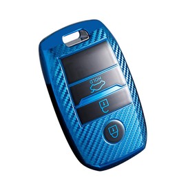 KUNIO Keyless Key Case Fits Kia Sportage Rio NIRO Sorento Stonic Ceed 2 Picanto GT Line Picanto X-line Soul K3 KX3 Protective Key Cover TPU Car Key Case 3 Buttons A Blue