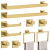 TNOMS Brushed Gold 10 Pieces Bathroom Hardware Accessories Set Towel
