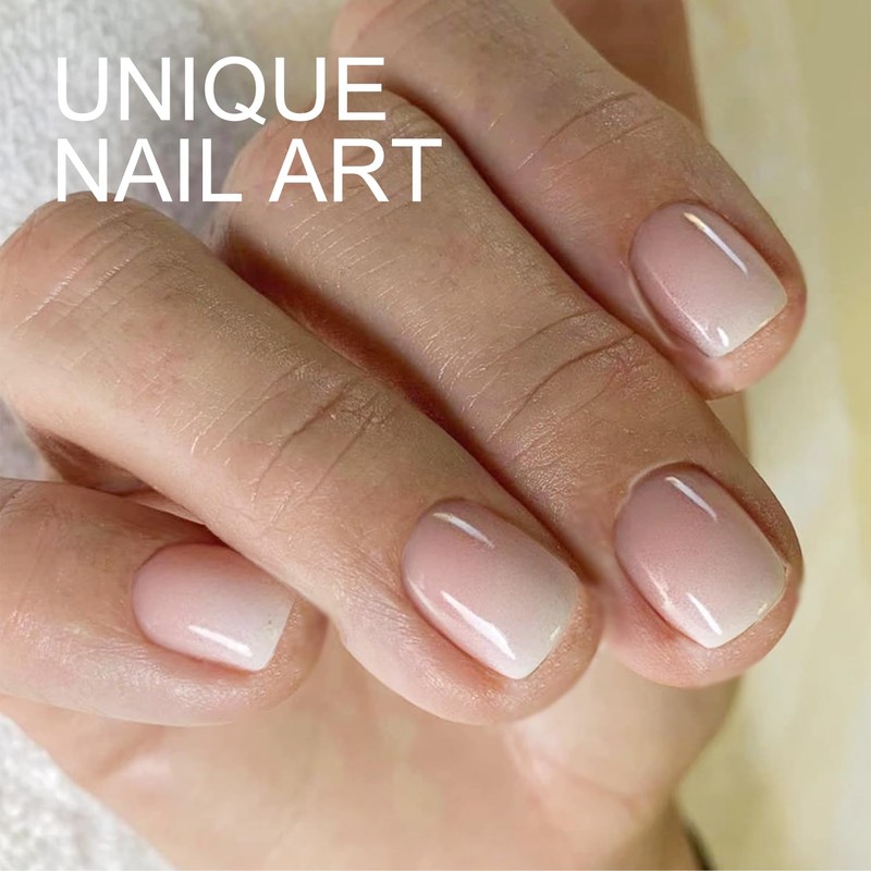 Short False Nails with - 24pcs Square Stick on Nails